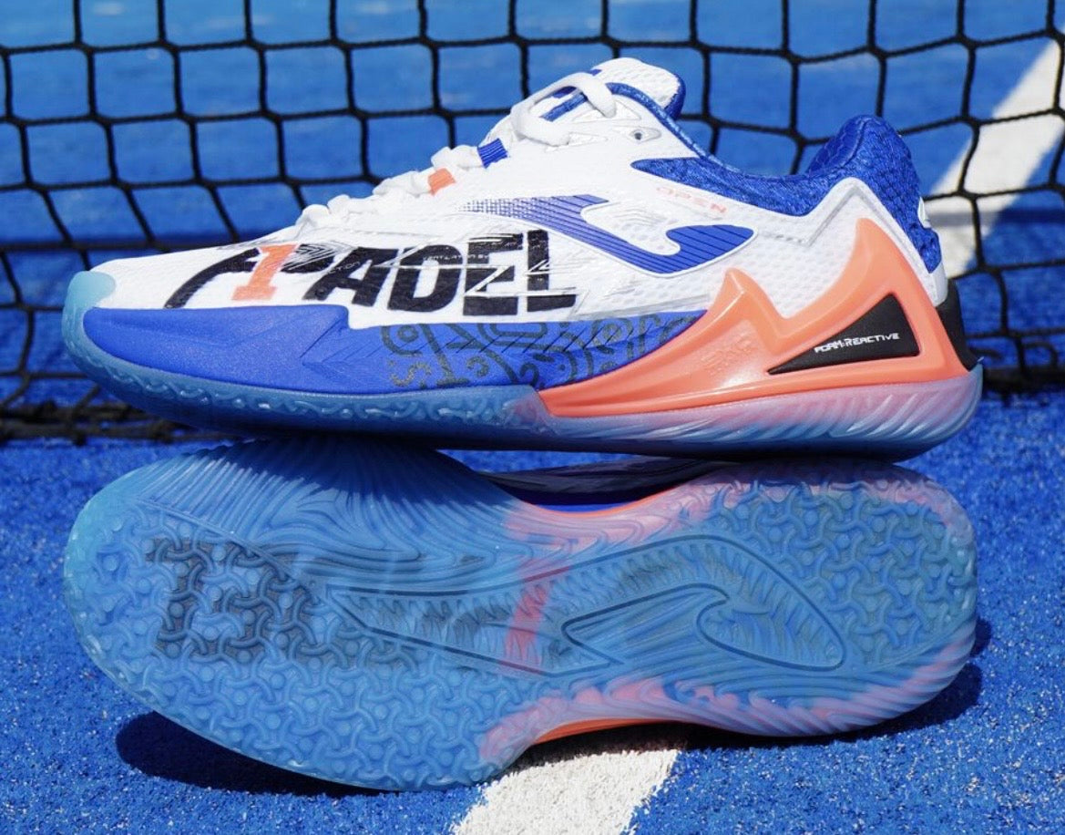 Joma Padel Shoes - White/Blue/Coral (Padel Edition)