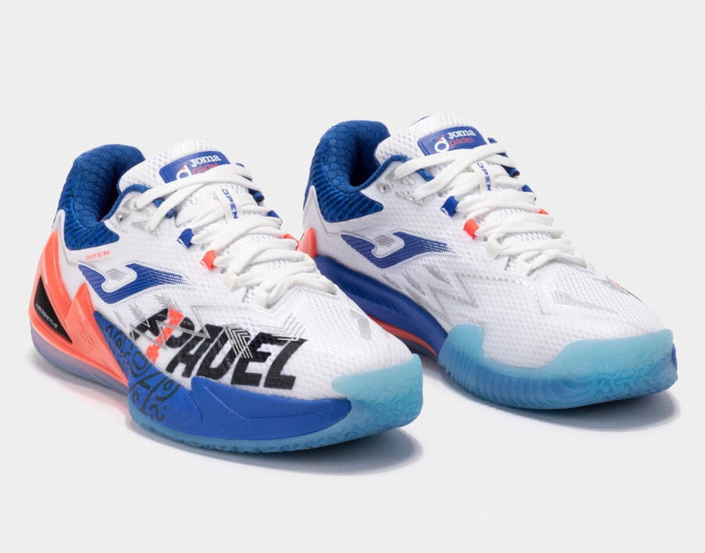 Joma Padel Shoes - White/Blue/Coral (Padel Edition)