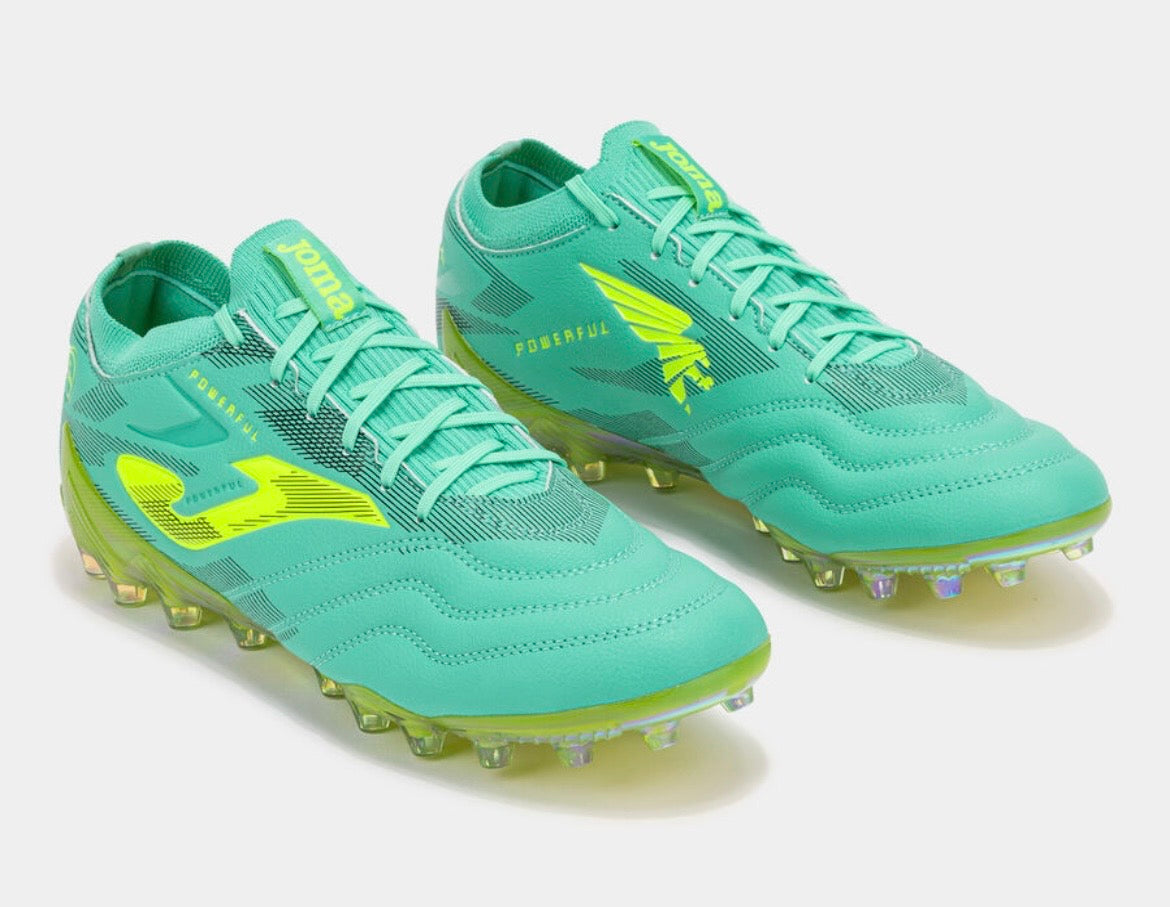Joma Powerful Rugby Boots - Turquoise/Neon Yellow