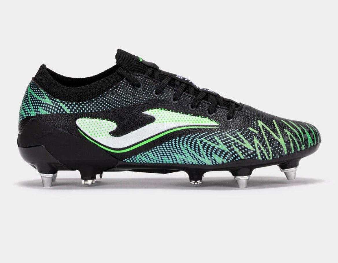 Joma Striker Rugby Boots - Black/Turquoise/Neon Green
