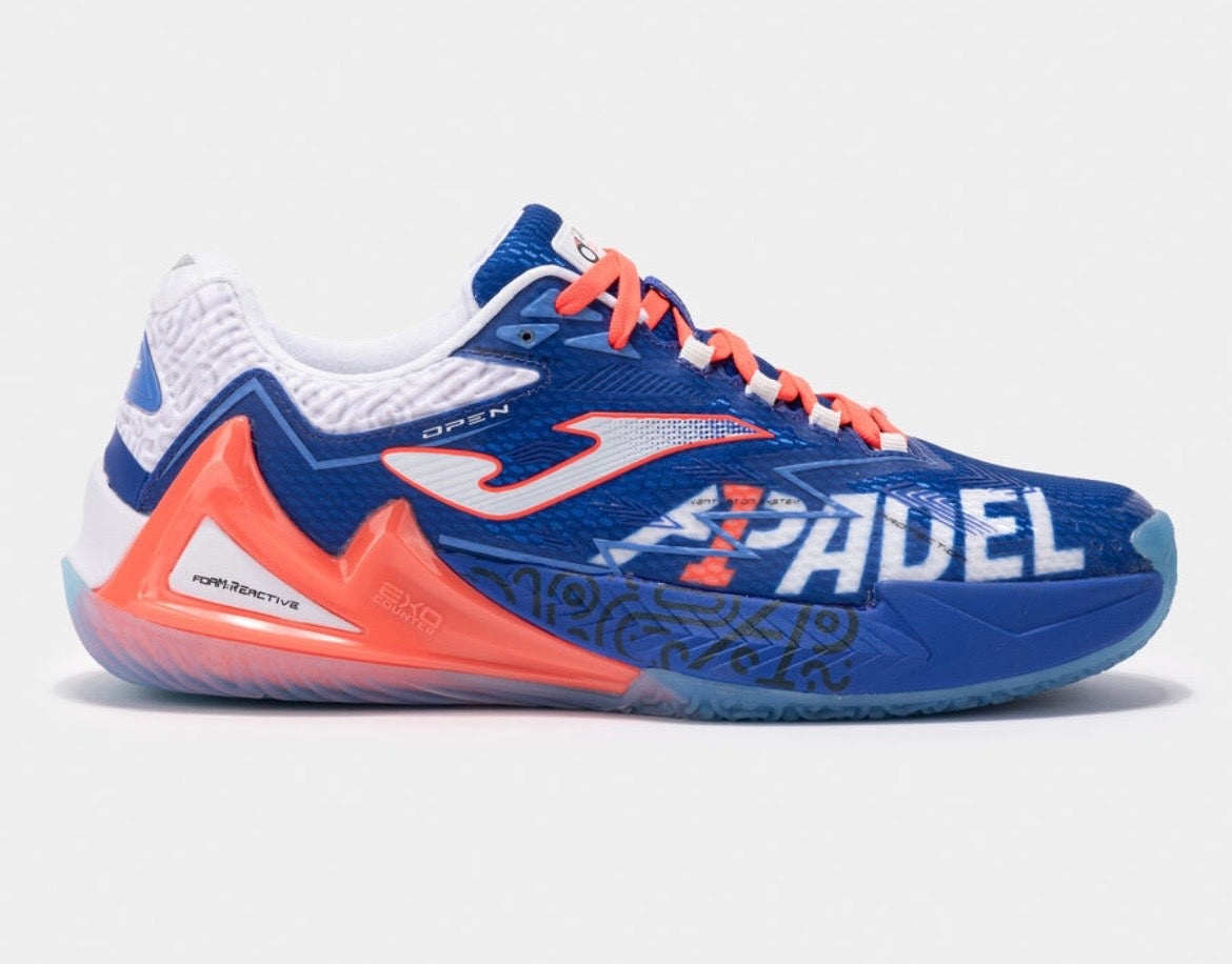 Joma Padel Shoes - White/Blue/Coral (Padel Edition)