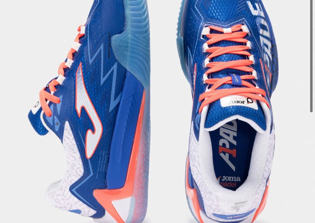 Joma Padel Shoes - White/Blue/Coral (Padel Edition)