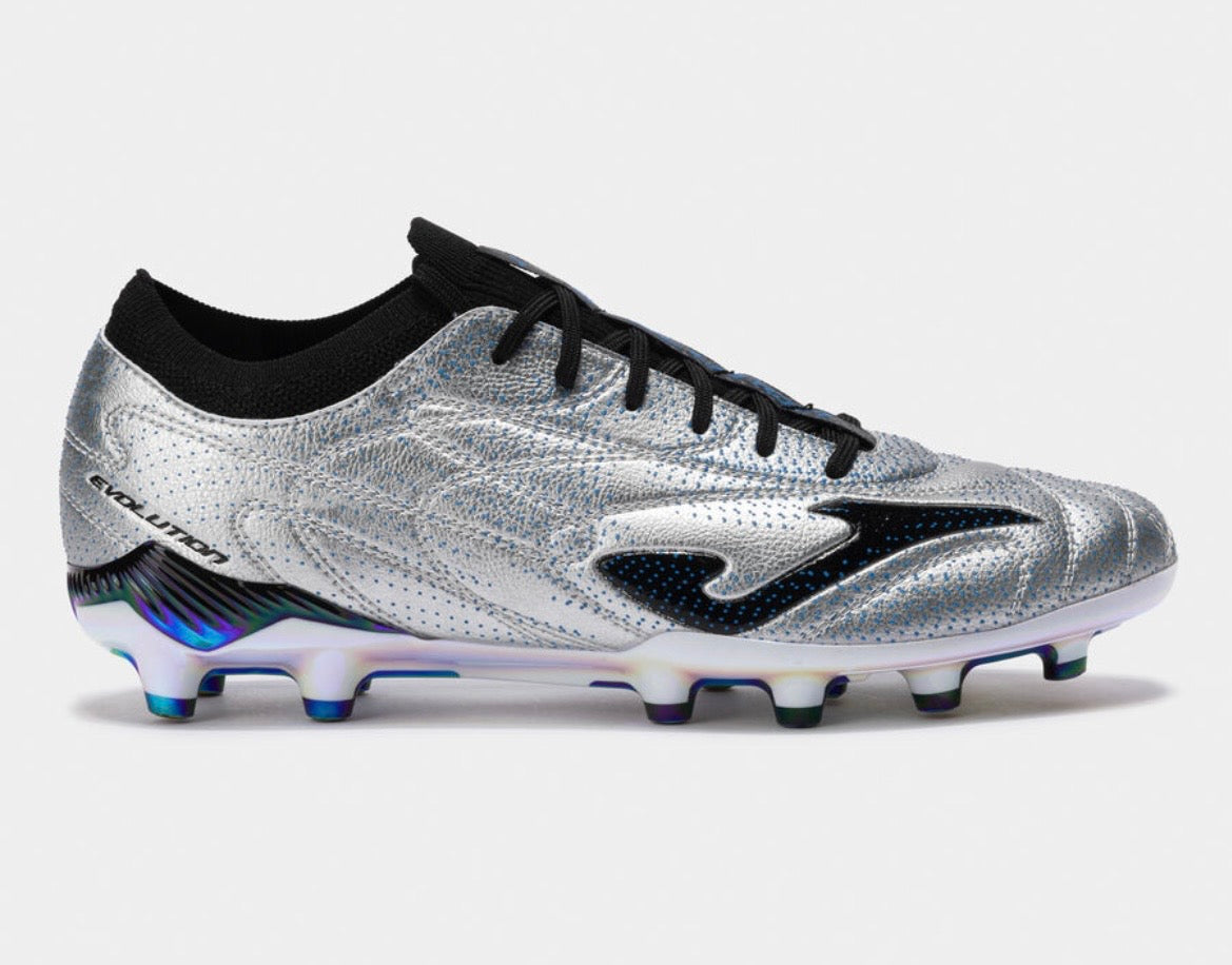 Joma Supercopa Silver Chrome Rugby Boots - Iridescent Studs