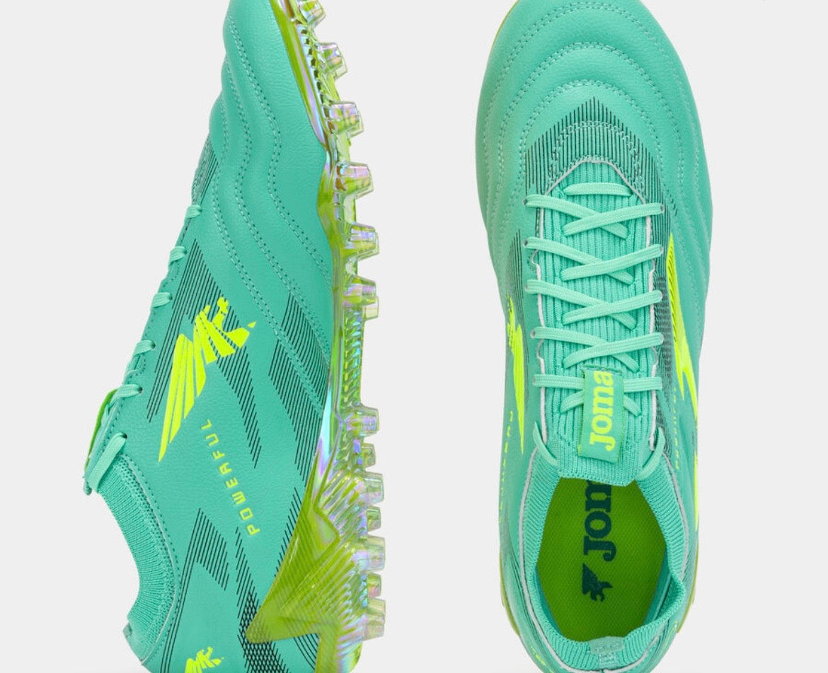 Joma Powerful Rugby Boots - Turquoise/Neon Yellow