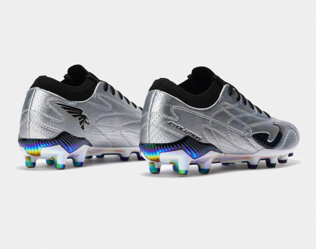Joma Supercopa Silver Chrome Rugby Boots - Iridescent Studs