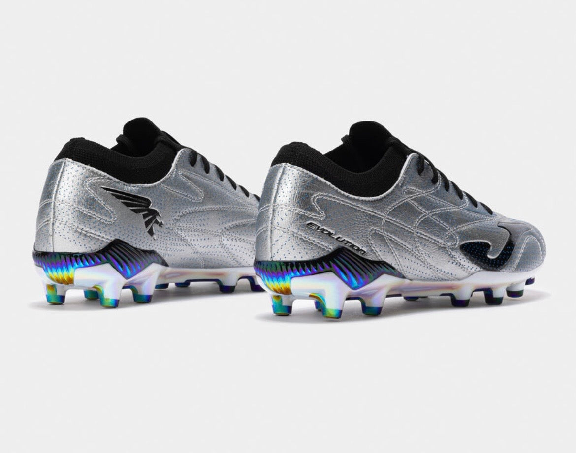 Joma Supercopa Silver Chrome Rugby Boots - Iridescent Studs