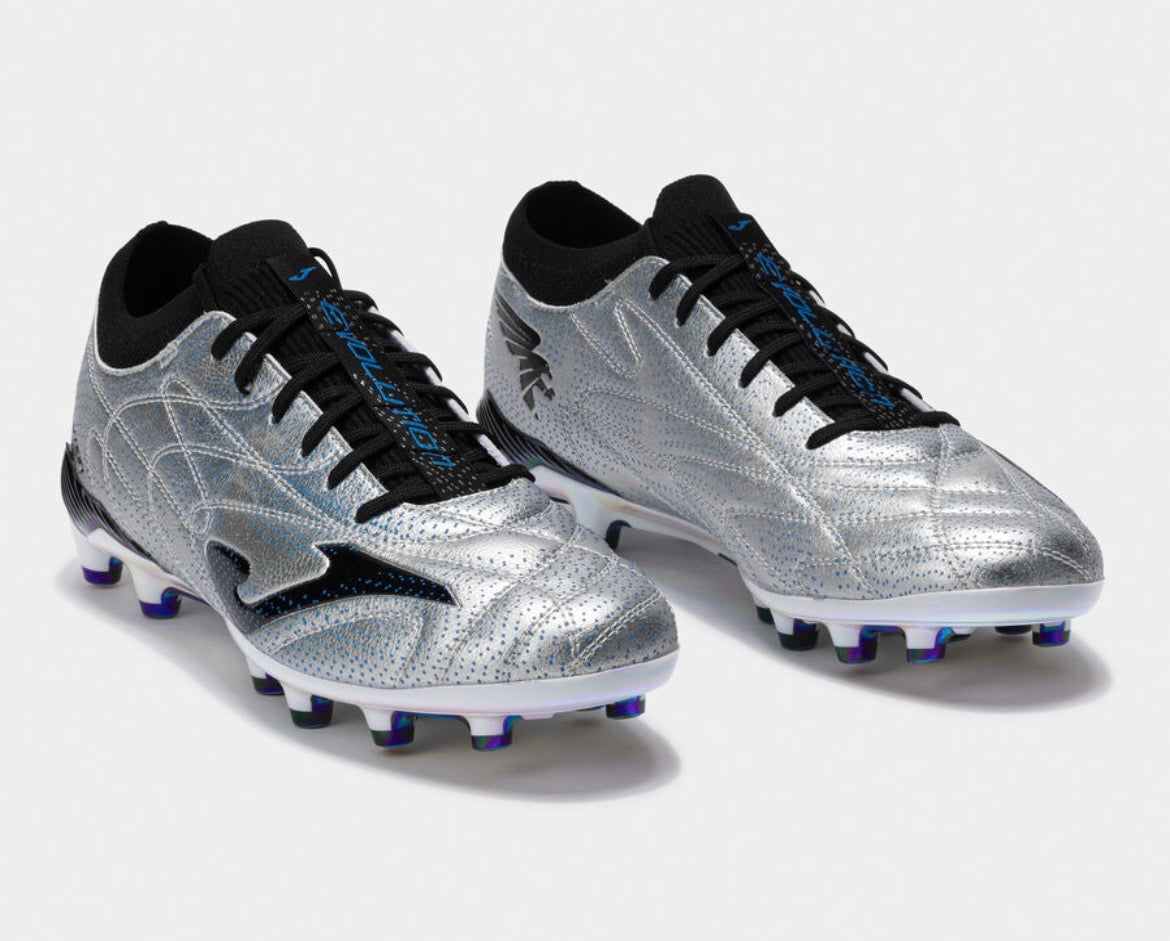 Joma Supercopa Silver Chrome Rugby Boots - Iridescent Studs