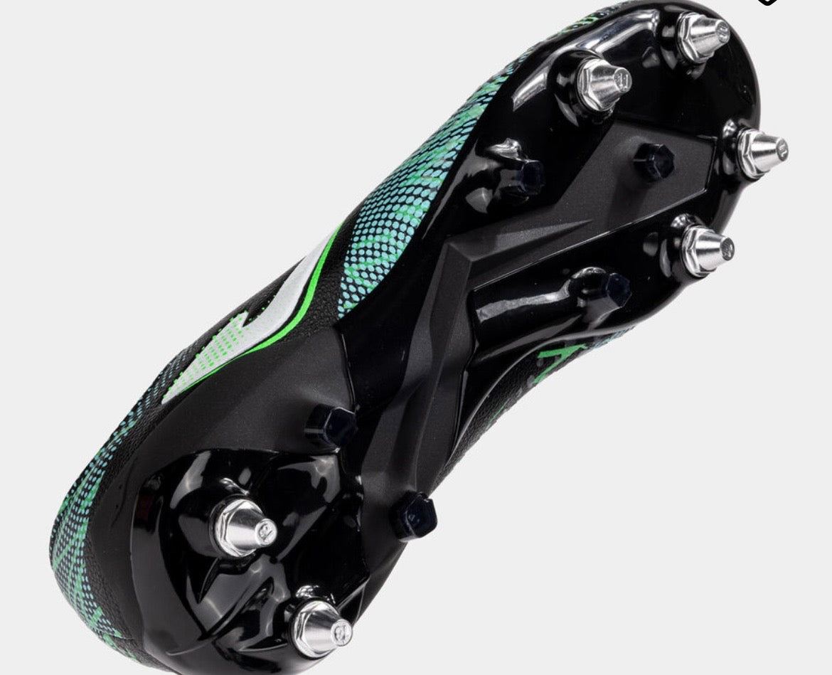 Joma Striker Rugby Boots - Black/Turquoise/Neon Green